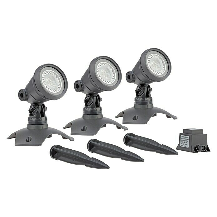 Oase Unterwasserstrahler LunAqua 3 LED Set 33 W, Mit Trafo Diagonal View