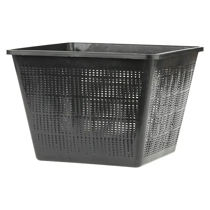 Oase Pflanzkorb - Quadratisch, 28 cm, 14 l - Schwarzer, quadratischer Pflanzkorb aus Kunststoff mit perforierten Seiten für den Einsatz im Garten oder Teich.