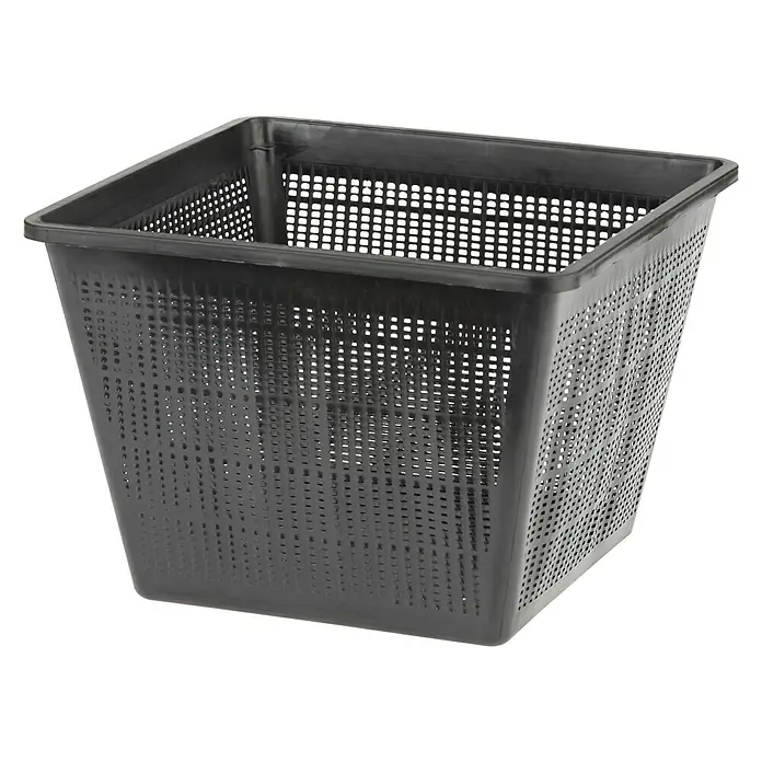 Oase Pflanzkorb - Quadratisch, 28 cm, 14 l - Schwarzer, quadratischer Pflanzkorb aus Kunststoff mit kleinen Löchern für eine gute Drainage und Belüftung im Garten.