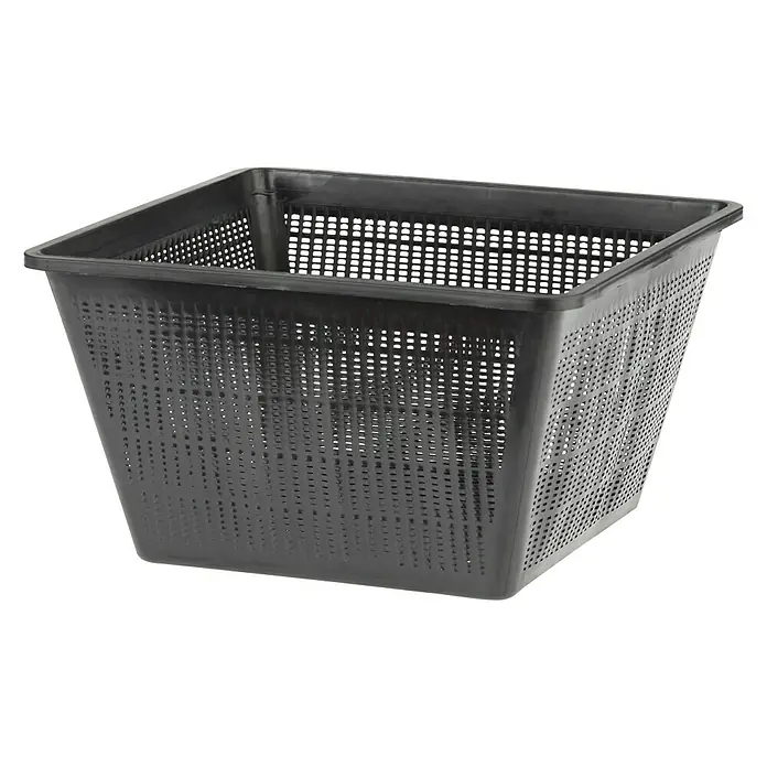 Oase Pflanzkorb - Quadratisch, 23 cm, 7 l - Schwarzer Kunststoffbehälter mit perforierten Seiten für Lagerung & Transport. Ideal für Garten, Haushalt und Industrie.