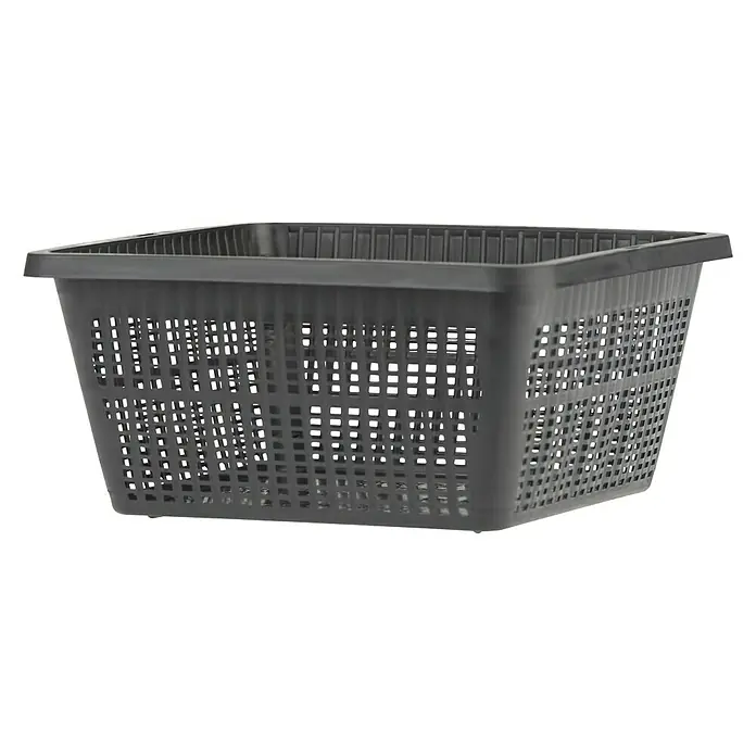 Oase Pflanzkorb - Quadratisch, 19 cm, 3 l - Schwarzer Wäschekorb aus Kunststoff mit rechteckiger Form und perforierter Oberfläche für gute Belüftung.