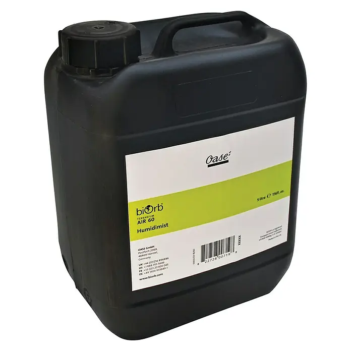 biOrb Nebelflüssigkeit HumidiMist - 5 l, Passend für: biOrb AIR Terrarien - Schwarzer Kanister mit "biOrb AIR 60 Humidimist"-Etikett.