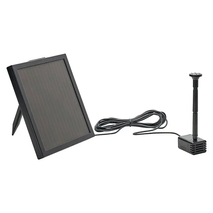 Solar-Wasserspielpumpe Pondo Solar 150 - Fördermenge pro Std.: 150 l - Solarbetriebene Brunnenpumpe mit Panel und Kabel. Ideal für den Gartenteich, umweltfreundlich und einfach zu installieren für dekorative Wasserspiele.