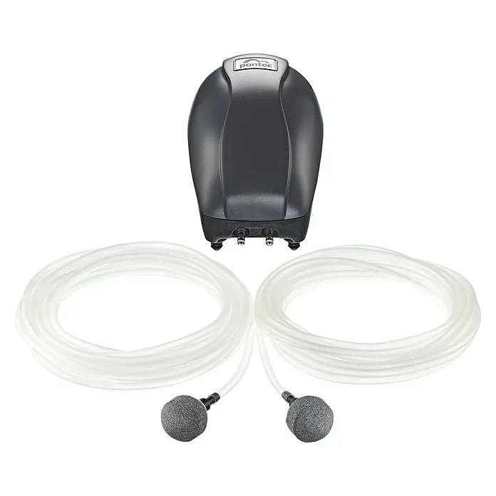 Pontec Teichbelüfter PondoAir 200 - 4 W - Pontec PondoAir 450 Teichbelüfter-Set mit Luftpumpe, Schläuchen und Ausströmern für eine optimale Sauerstoffversorgung des Teichs.