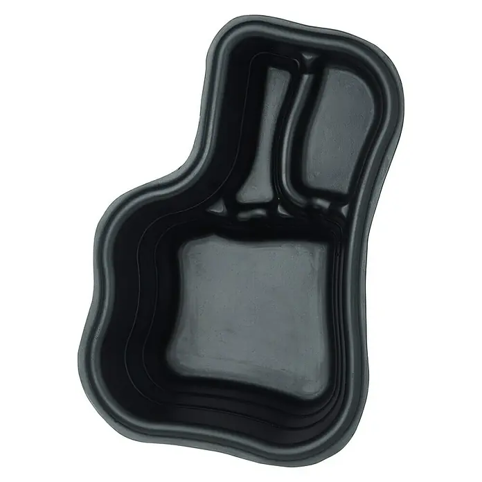 Oase Teichschale PE 150 - L x B x H: 120 x 80 x 45 cm, Fassungsvermögen: 150 l - Schwarze Teichform aus Kunststoff, ideal für die Gestaltung individueller Gartenteiche. Sie bietet verschiedene Ebenen für Pflanzen und Fische.