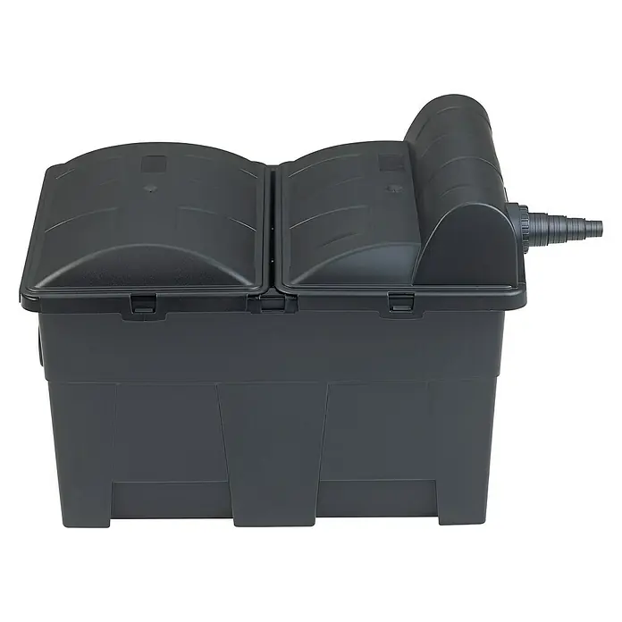 Neptun Premium Durchlauffilter Premium - 70 W, Teichgröße: 15 m³, Leistung UVC-Klärer: 14 W - Hier ist ein Bild eines Teichfilters, einem unverzichtbaren Hilfsmittel für die Pflege eines sauberen und gesunden Teichs.
