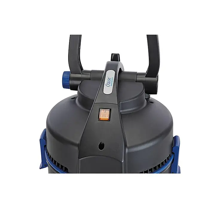 Oase Teichschlammsauger PondoVac 3 - 1.600 W, 27 l - Nahaufnahme eines Oase Teichsaugers mit Schalter und Tragegriff, ideal zur Reinigung von Teichen.