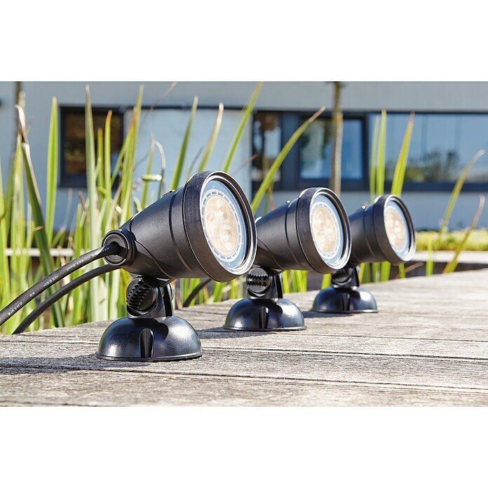 Oase LunAqua Unterwasserstrahler Classic LED3 Stk., 5 W, Mit Trafo Mood Shot