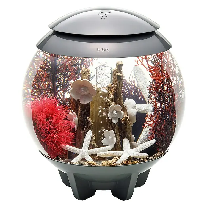 biOrb Deko-Set für Aquarien Red Forest - 8 -tlg., Rot/Weiß, Passend für: Aquarien ab 15 l - Ein stilvolles, kugelförmiges BiOrb Aquarium mit dekorativer Innenausstattung, ideal für die moderne Aquaristik.