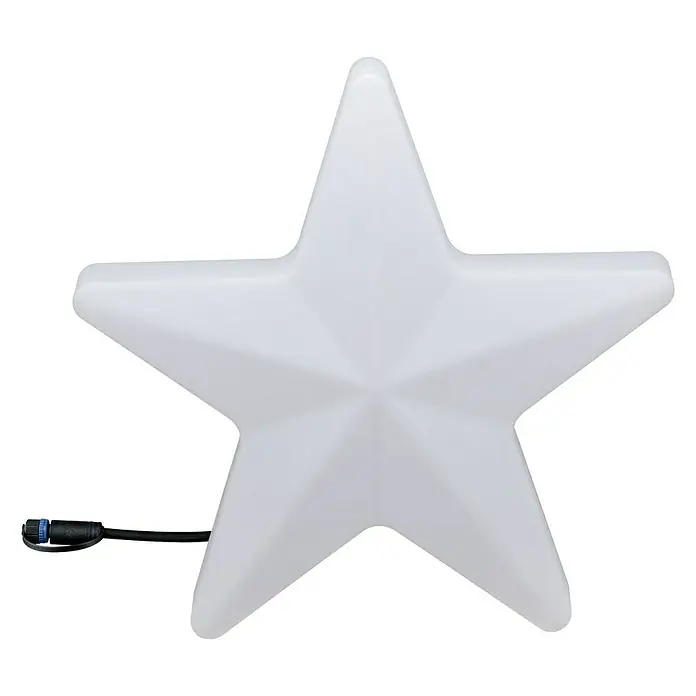 Paulmann Plug & Shine LED-Dekoleuchte Star - Weiß, L x B x H: 10 x 40 x 40 cm - Weiße LED-Leuchtstern-Dekoration mit Kabelanschluss für festliche Beleuchtung und stimmungsvolle Atmosphäre in Innenräumen.