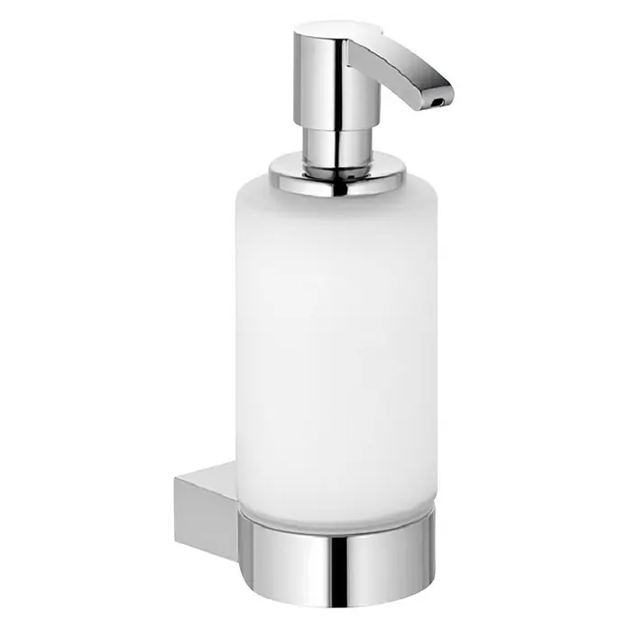 Keuco Plan Ersatz-Seifenspenderglas - Opalglas, Weiß, Matt - Ein stilvoller, wandmontierter Seifenspender mit mattiertem Glasbehälter und glänzendem Chrom-Finish. Perfekt für jedes Badezimmer.