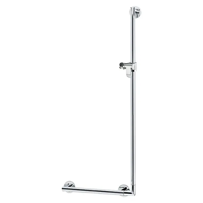 Keuco Plan Care Brausestange - Höhe: 126,5 cm, Lochabstand: 118,3 cm, Chrom - Chromglänzende Haltestange mit verstellbarer Duschhalterung für das Badezimmer. Erhöht die Sicherheit und den Komfort beim Duschen.