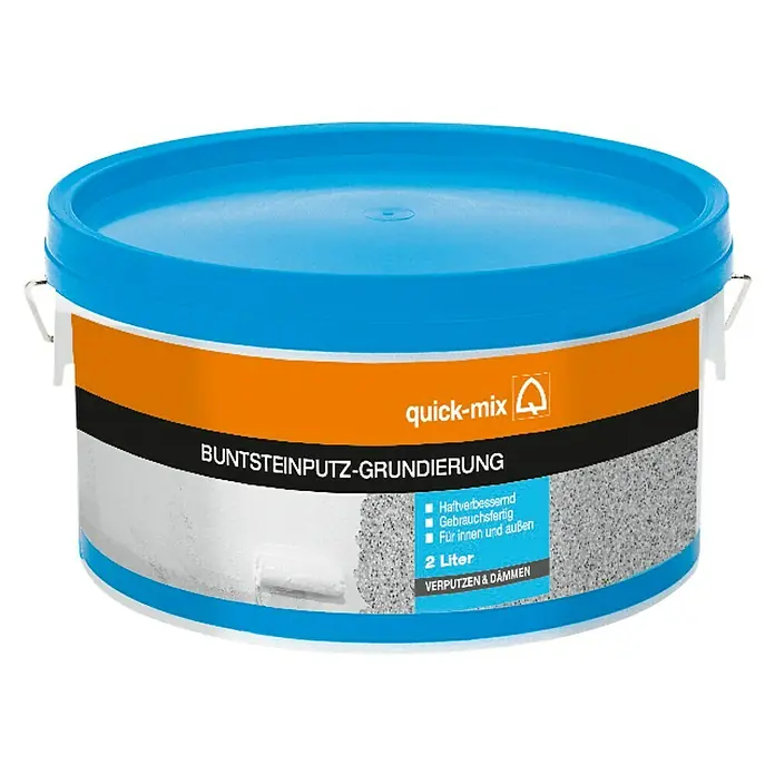Grundierung - 2 l, Weiß - Ein Eimer Quick-Mix Buntsteinputz-Grundierung, ideal zur Vorbereitung von Oberflächen für farbigen Putz. Für Innen- und Außenbereiche geeignet.