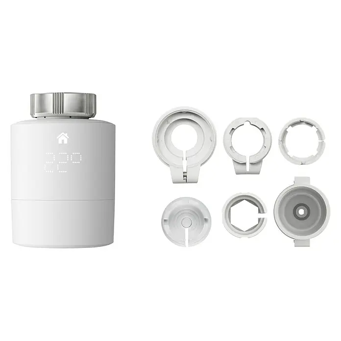 Tado Smartes Termostato de radiador Universal - M30 x 1,5 mm, Funciona con pilas - Termostato inteligente de radiador con varios adaptadores para una fácil instalación.