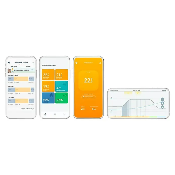 Tado Smartes Termostato de radiador Duo pack - M30 x 1,5 mm, 2 ud. - Programación inteligente con la aplicación Mein Zuhause, que muestra el control de temperatura en varias habitaciones y horarios personalizados.