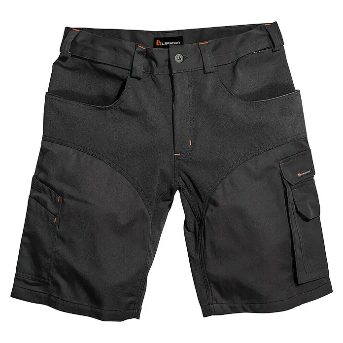 L.Brador Arbeitshose 1490 B - Herren, Konfektionsgröße: 48, Schwarz - Schwarze Labrador Arbeitsshorts mit mehreren Taschen, ideal für den professionellen Einsatz. Robuste Materialien sorgen für lange Haltbarkeit.