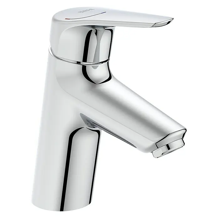 Roca Grifo de lavabo Teras-N - Cromo, Resplandeciente - Grifo cromado moderno y brillante para lavabos de baño. Diseño elegante para cualquier lavabo.