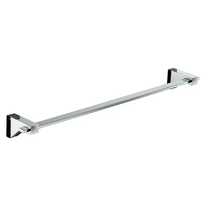Tauro Baño Glass Toallero de barra - Ancho: 52,5 cm, Cromo - Elegante toallero cromado. La barra presenta soportes cuadrados modernos y es un complemento elegante para cualquier decoración de baño.