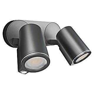Steinel Aplique exterior LED con sensor SPOT DUO SC (14,6 W, L x An x Al: 17,5 x 24,7 x 9,8 cm, Antracita, Blanco cálido)
