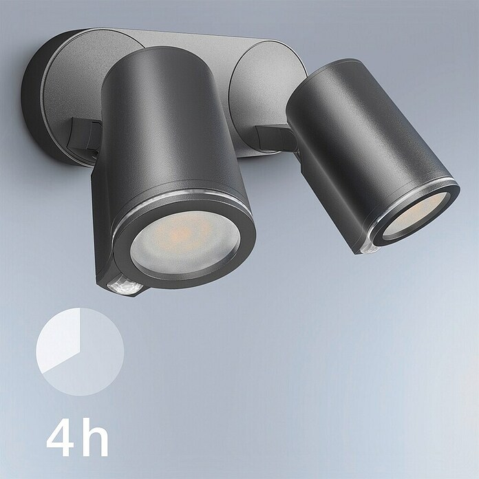 Steinel LED-Sensor-Außenwandleuchte SPOT DUO SC anthrazit (14,6 W, L x B x H: 17,5 x 24,7 x 9,8 cm, Anthrazit, Warmweiß) | BAUHAUS
