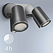 Steinel Aplique exterior LED con sensor SPOT DUO SC (14,6 W, L x An x Al: 17,5 x 24,7 x 9,8 cm, Antracita, Blanco cálido) | BAUHAUS