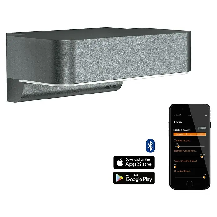 Steinel Aplique exterior LED con sensor L 800 SC - L x An x Al: 14,6 x 23 x 8,8 cm - Luz exterior inteligente con sensor de movimiento y control de aplicación para personalizar la iluminación a tus necesidades.