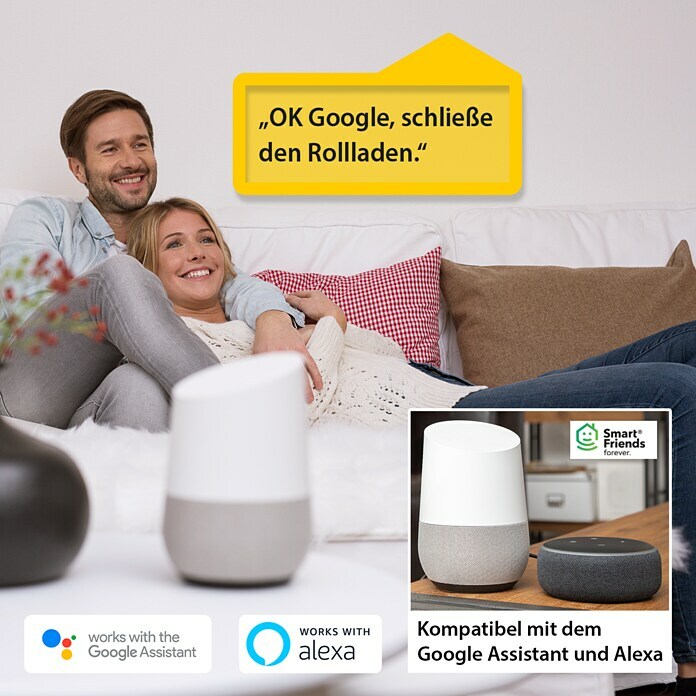 Schellenberg Smart Home Funk-Empfangsschalter80 x 80 x 40 mm, Weiß, Unterputzmontage Use Shot