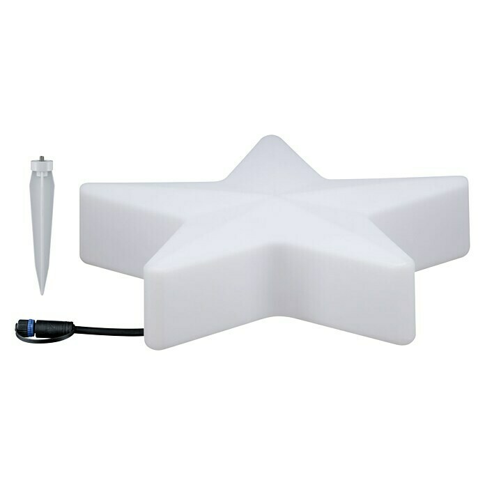 Paulmann Plug & Shine LED-Dekoleuchte Star (2,8 W, Weiß, L x B x H: 10 x 40 x 40 cm)