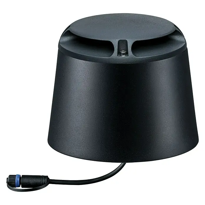 Paulmann Plug & Shine LED-Außenleuchte - 6 W, Warmweiß, IP67, Ø x H: 19,3 x 15,5 cm - Schwarz Außenleuchte, mit rundem Lampenschirm und Kabelanschluss, für stilvolle Beleuchtung im Außenbereich.