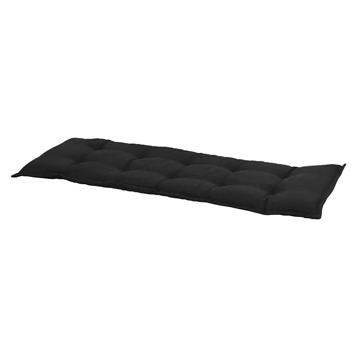 Sunfun Exclusive-Line Bankauflage - L x B x H: 140 x 49 x 6 cm, Polyester, Anthrazit - Abgebildet ist ein gestepptes, längliches Sitzkissen in dunkler Farbe, ideal für Bänke oder Gartenmöbel, das Komfort und Stil vereint.