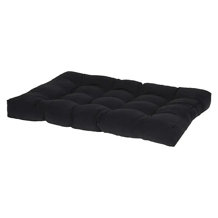 Sitzauflage - Anthrazit, Europaletten-Auflage, L x B x H: 120 x 80 x 15 cm, Materialzusammensetzung Bezug: 100 % Polyester - Schwarzes, rechteckiges Sitzkissen mit Knopfheftung, ideal für Stühle oder Bänke. Komfortable Polsterung für entspanntes Sitzen.