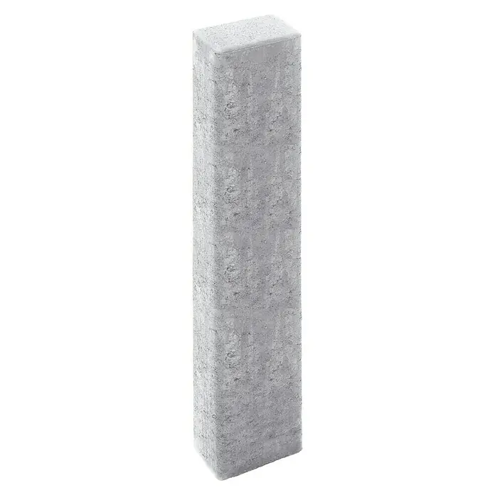 Diephaus Rechteckpalisade - 16,5 x 12 x 100 cm, Grau, Beton - Grauer rechteckiger Pflasterstein mit rauer Textur, ideal für Außenbereiche und stilvolle Gartengestaltung.