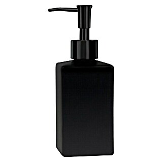 Spirella Dispensador de jabón Quadro-matt (L x An x Al: 6,5 x 6,5 x 17,5 cm, Piedra, Negro)