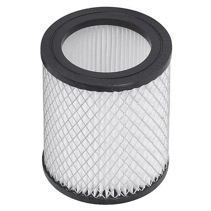 PowerPlus Filtro para aspirador de cenizas POWX300B - Diámetro: 108 mm - Filtro cilíndrico azul oscuro con un patrón de diamante único y un orificio profundo en el centro.