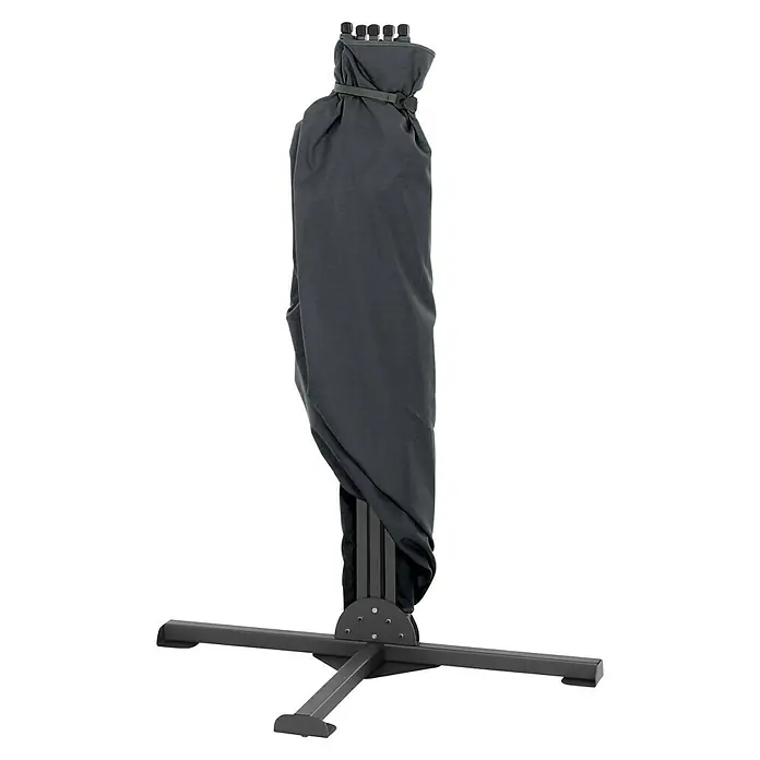 Siena Garden Sichtschutz Ben - 280 x 150 cm, Anthrazit - Ein Sonnenschirm mit Schutzhülle und stabilem Fußkreuz, ideal für den Garten oder die Terrasse. Die schwarze Farbe passt gut zu jeder Umgebung.