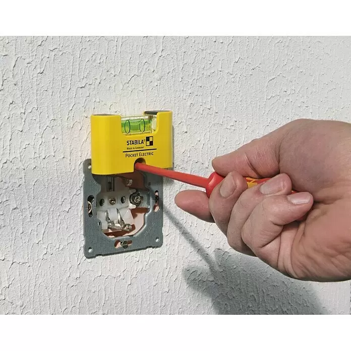 Stabila Wasserwaage Pocket Electric - Horizontal-Libelle - Anwendungsbeispiel