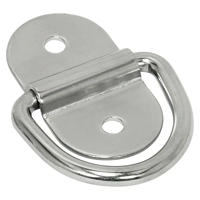 Anilla D para toldos 9502 - L x An x Al: 60 x 32 x 38 mm, Acero inoxidable - Un punto de amarre con argolla en D de metal, ideal para asegurar carga y proporcionar puntos de anclaje en diversas aplicaciones.