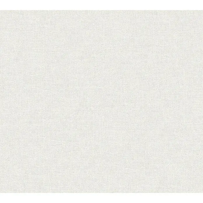 A.S. Création New Life Vliestapete - Creme/Weiß, Uni, 10,05 x 0,53 m - Nahtlose Textur aus hellem, naturbelassenem Leinenstoff, ideal für Hintergründe und Textildesigns mit feiner, dezenter Struktur.