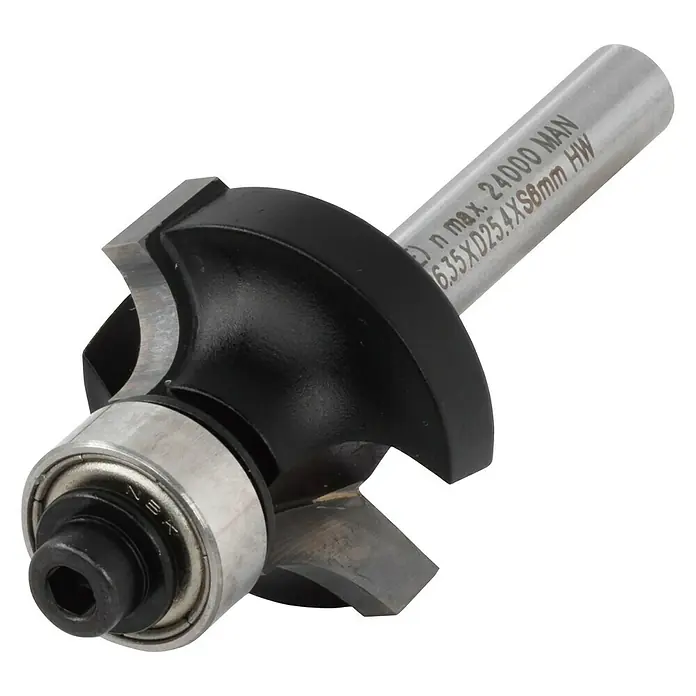 Wolfcraft Abrundfräser - Arbeitsdurchmesser: 21,8 mm, Durchmesser Schaft: 8 mm - Nutfräser mit Kugellager und Schneiden, optimal für präzise Holzarbeiten. Ideal zum Bearbeiten von Kanten und Nuten für professionelle Ergebnisse.