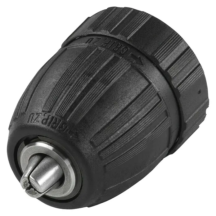 Wolfcraft Schnell-Spannbohrfutter Economy line - Antriebsgröße: ⅜″ - Schwarzes Bohrfutter mit Metallspitze, ideal für Bohrmaschinen.