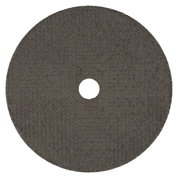 Wolfcraft Trennscheibe - Geeignet für: Metall, Durchmesser: 178 mm, Bohrung: 22,22 mm - Nahaufnahme einer Trennscheibe für Metall mit einem Loch in der Mitte, ideal zum Schneiden von Metall.