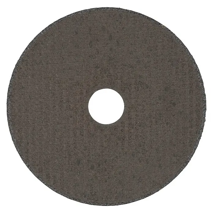 Wolfcraft Trennscheibe - Durchmesser: 115 mm, Bohrung: 22,23 mm, Stärke Scheibe: 1,6 mm, 1 Stk. - Nahaufnahme einer Trennscheibe für Winkelschleifer, die für den Einsatz in verschiedenen Metallbearbeitungswerkzeugen entwickelt wurde.