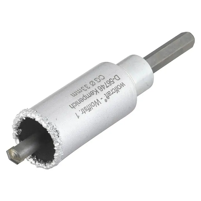 Wolfcraft Hohlbohrkrone - Arbeitsdurchmesser: 33 mm - Wolfcraft Diamant-Lochsäge mit 33mm Durchmesser, ideal für präzise Bohrungen in harten Materialien. Robuste Ausführung für lange Lebensdauer.
