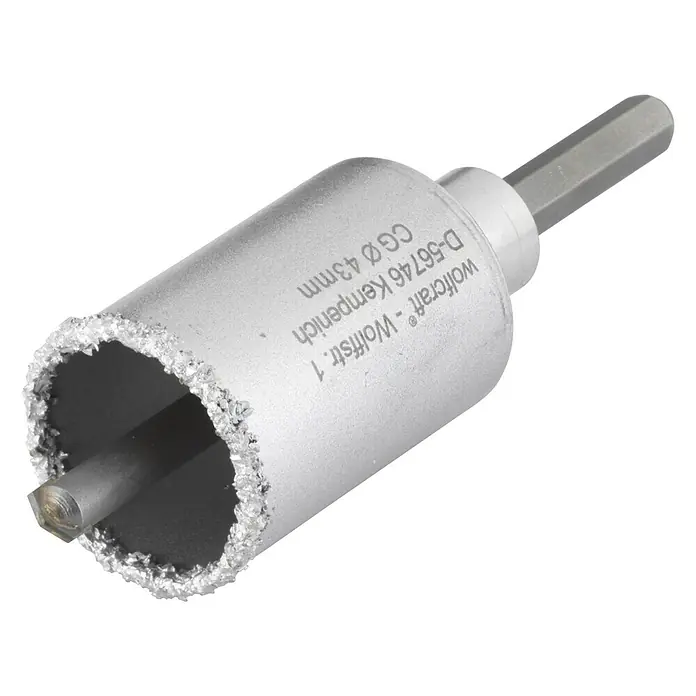 Wolfcraft Hohlbohrkrone - Arbeitsdurchmesser: 43 mm - Diamant-Lochsäge von Wolfcraft, ideal zum Bohren in Fliesen und Keramik, Durchmesser 43mm, für präzise und saubere Ergebnisse.
