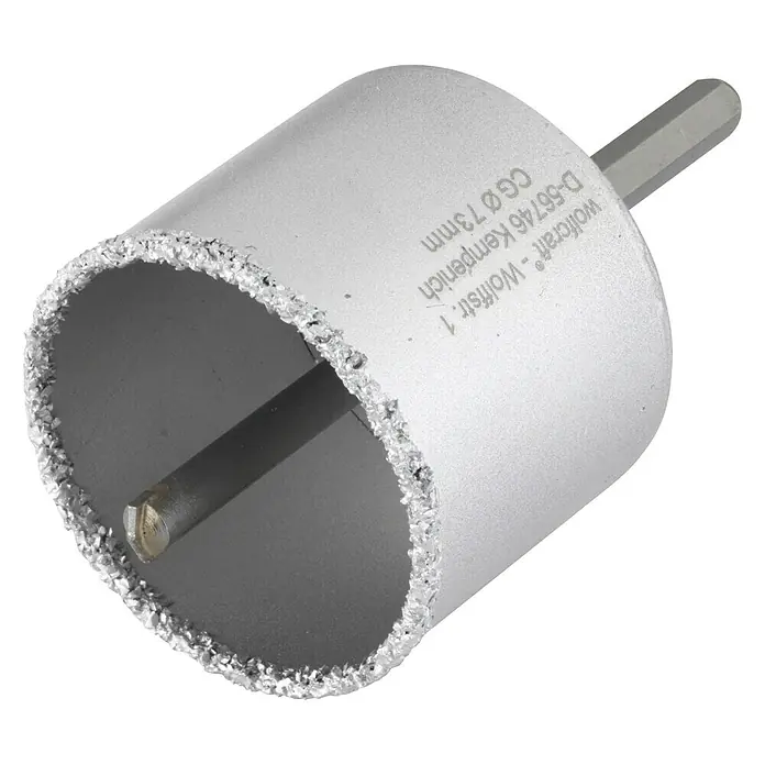 Wolfcraft Hohlbohrkrone - Arbeitsdurchmesser: 73 mm - Diamant-Lochsäge von Wolfcraft, ideal für präzise Löcher in harten Materialien. Durchmesser: 73 mm. Perfekt für Fliesen, Keramik und Glas.