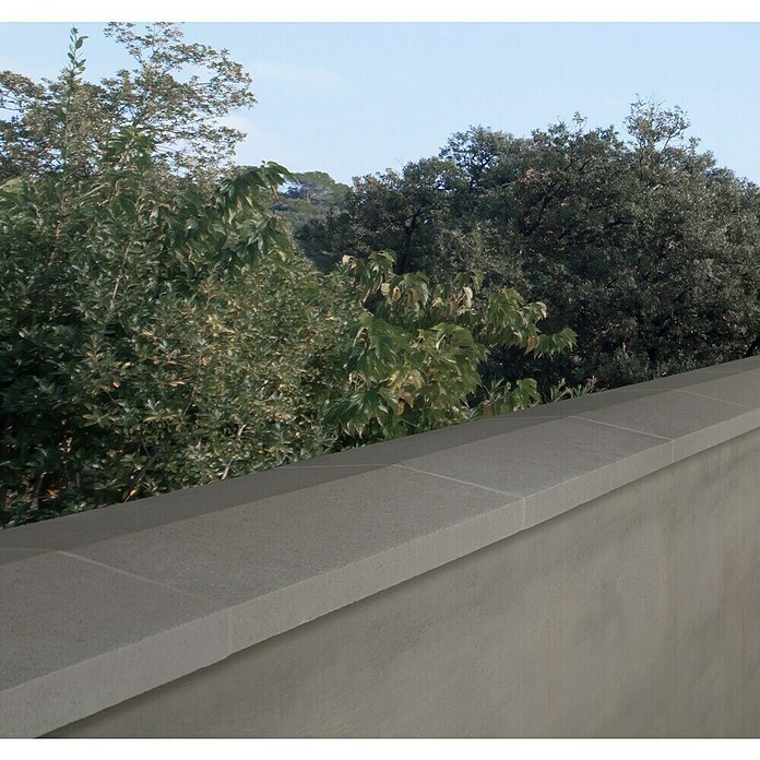 Mauerabdeckplatte Satteldach (Grau/Anthrazit, 50 x 30 cm, Beton)
