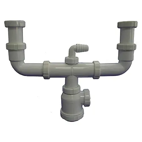 Tecnoagua  Sifón doble para fregadero tipo botella con racor esxtensible