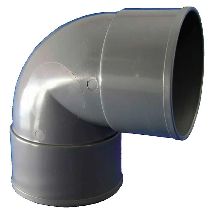 Tecnoagua Codo de tubo H-H - 87 °, 40 mm - Codo de PVC gris para fontanería, ideal para sistemas de drenaje y otros proyectos de instalación.