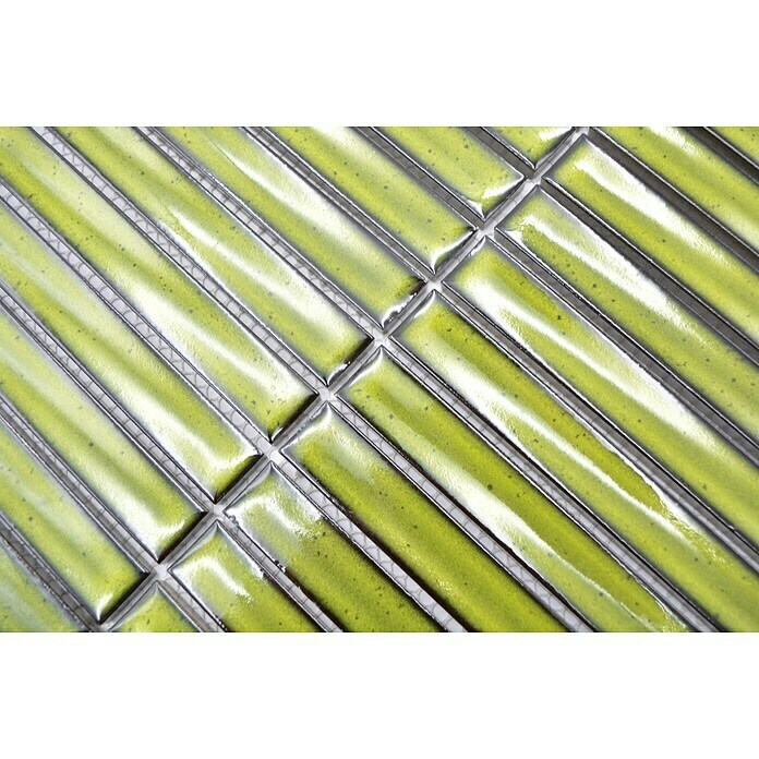 Mozaik pločica Stäbchen CG CS 16  (29,6 x 29,9 cm, Svijetlozelene boje, Sjaj) | BAUHAUS