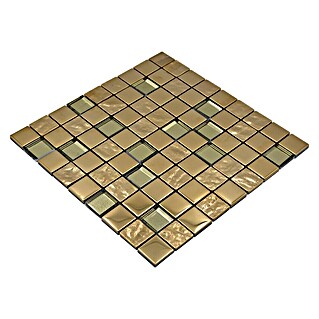 Mozaik pločica Quadrat Crystal XCM 32G03 (30 x 30 cm, Zlatne boje, Sjaj)